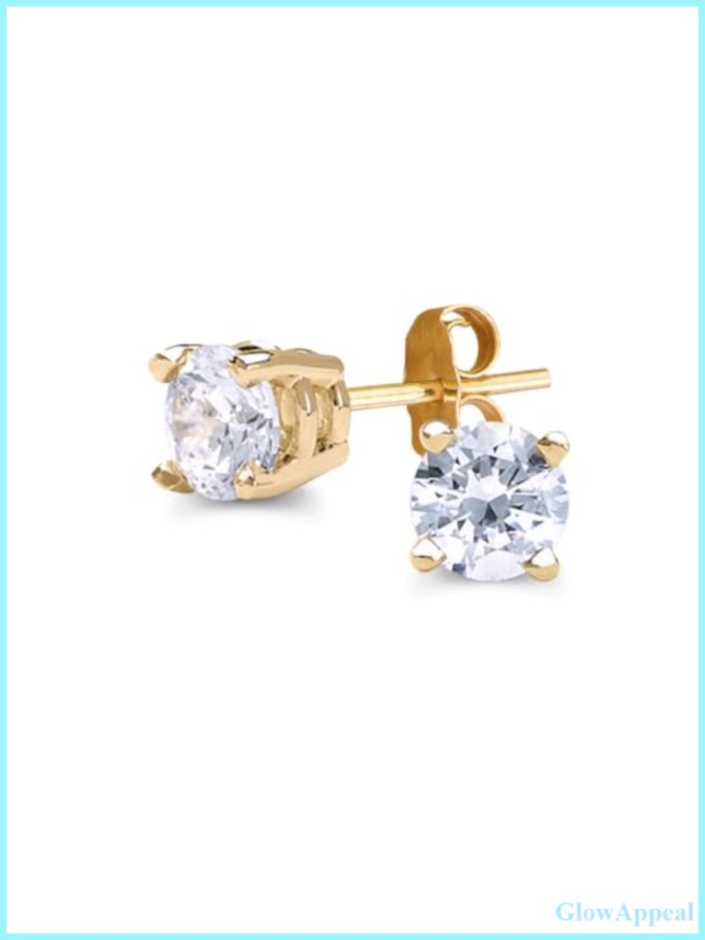 Lab Grown Diamond Stud Earrings 14K Yellow Gold 0.5 Ct Round
